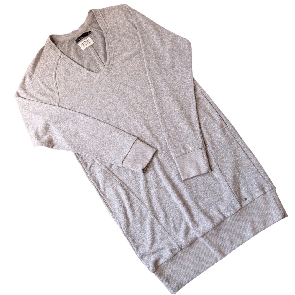 prAna Cozy Up Terry Dress (SM) Hemp TENCEL Sweatshirt Dress Gray Minimal Lounge
